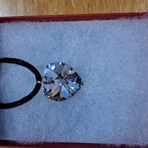 Liquid Platinum Crystal Heart Necklace